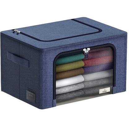 Stackable Foldable Storage Bins with Metal Frame