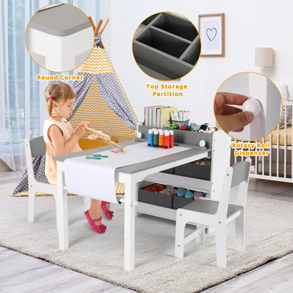 2 in1 Children Table and Chair Art Table Wooden