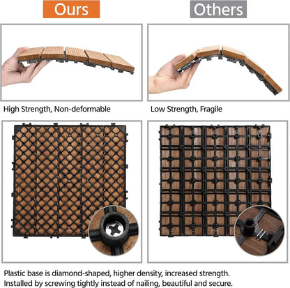 27PCS Interlocking Patio Deck Tiles Outdoor Flooring