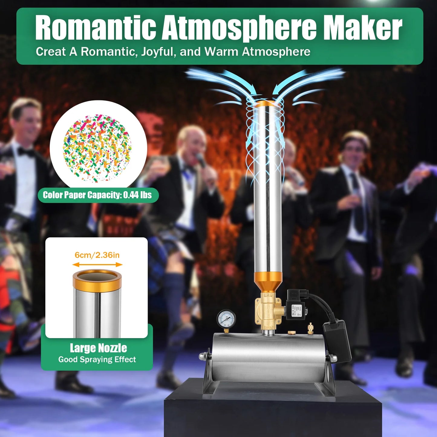 2pcs 150W Confetti Cannon Machine Remote Control