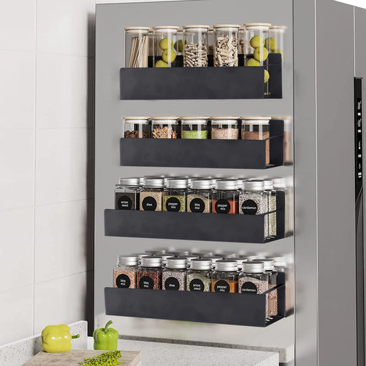 4 Pack Magnetic Spice Rack for Refrigerator