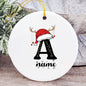 Baby's Christmas Ornament Personalized Initial with Name