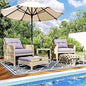 5 Pieces Patio Furniture Set, Rattan