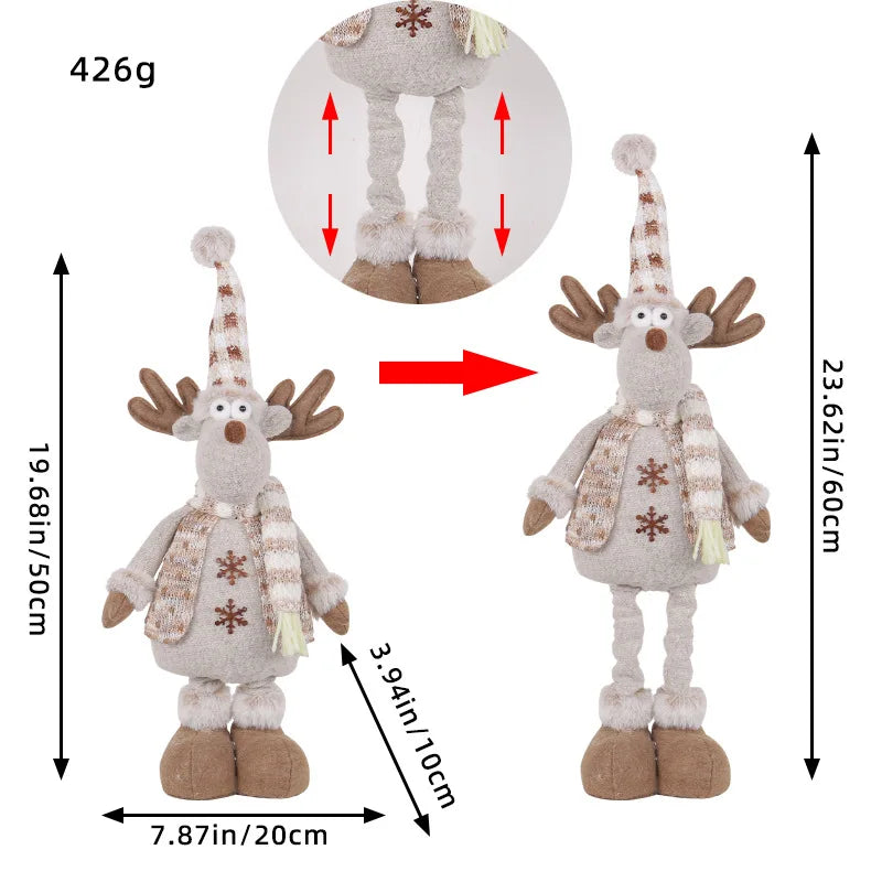 Christmas Snowman Stretch Doll Creative Knitted Elk Doll Christmas Window Decoration Ornament Home Festival Party Decor Ornament