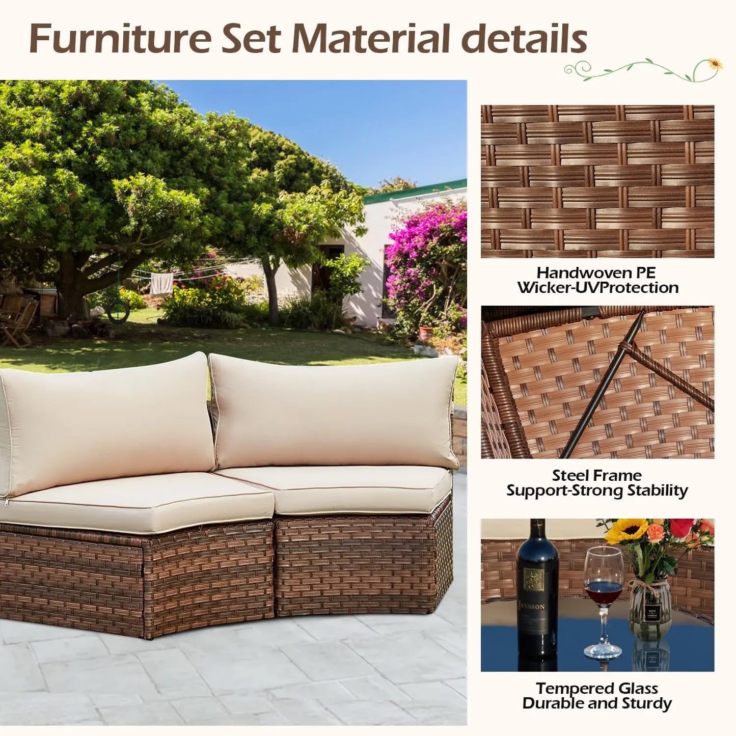 Outdoor Patio Furniture Set, 7-Piece