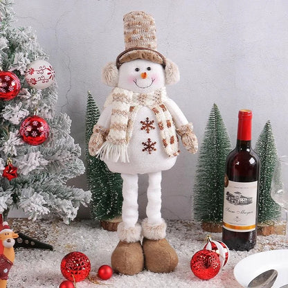 Christmas Snowman Stretch Doll Creative Knitted Elk Doll Christmas Window Decoration Ornament Home Festival Party Decor Ornament