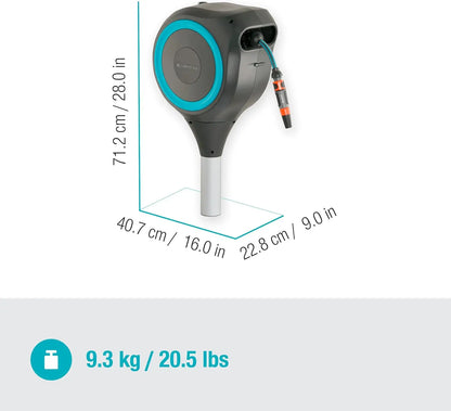 66' x 1/2" Automatic Retractable Garden Hose Reel on Metal Spike