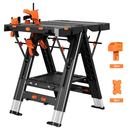 Folding Workbench,2-in-1 Waterproof Portable Folding Work Table,31" W x 25" D x 32" H