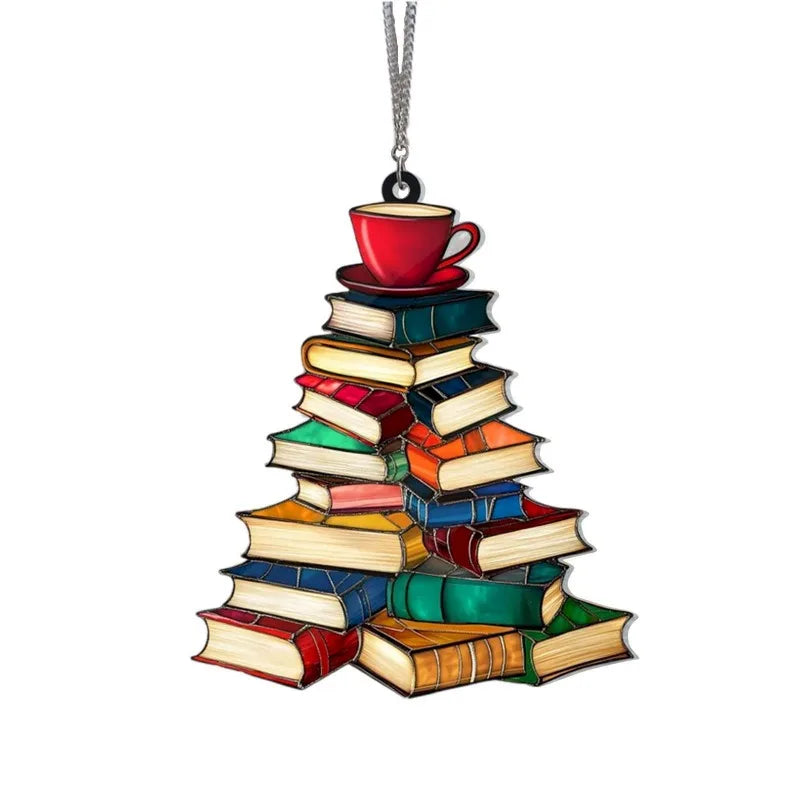 Acrylic Stacked Book Christmas Tree Ornament