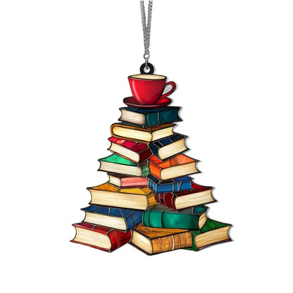 Acrylic Stacked Book Christmas Tree Ornament