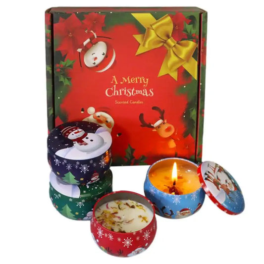 Christmas Soy Candles Gift Set Set Of 4 Natural Scented Candles