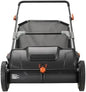 21-Inch Heavy-Duty Steel Lawn Sweeper with Adjustable Brush, 3.5 Cubic Foot Bag, and Rubber Wheels