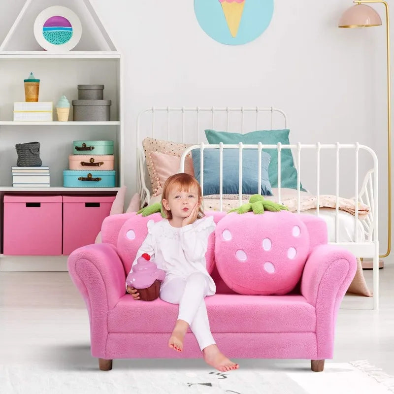 Double Seat Toddler Couch Pink