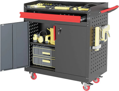 Metal Garage Storage Cabinet w/ Wheels