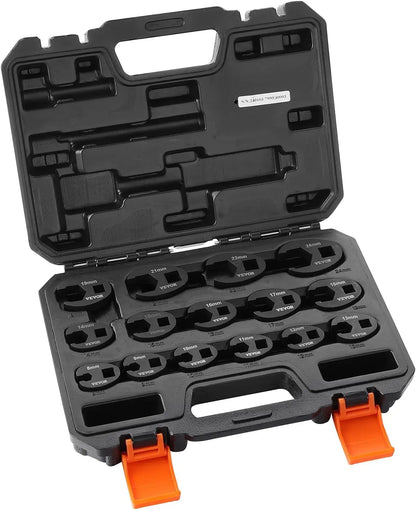 Wrench Set, 1/2" and 3/8" Drive 15-Piece , Metric 8-24 mm