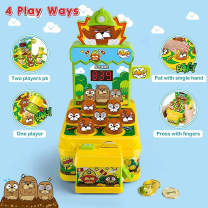 Mini Coin Operated Arcade Game Bank with 2 Hammers