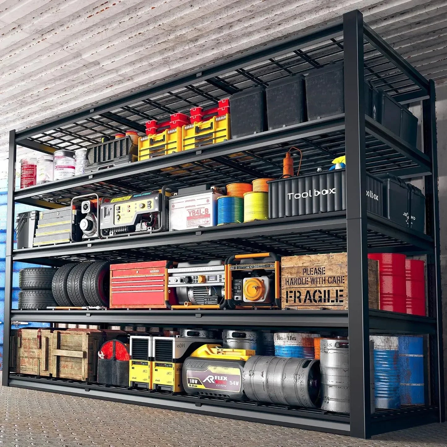 60" W Garage Shelving Storage Shelves Adjustable