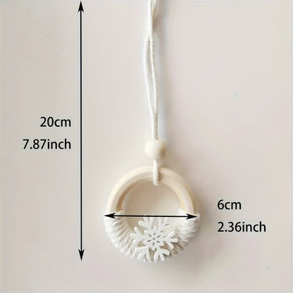 Ornaments With Wooden Snowflakes And Rings