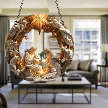 2D Saint Mary Pendant Christmas Gift Christmas Ornament Acrylic Car Pendant Prayer Pendant for Home Garden Decor Christmas Decor