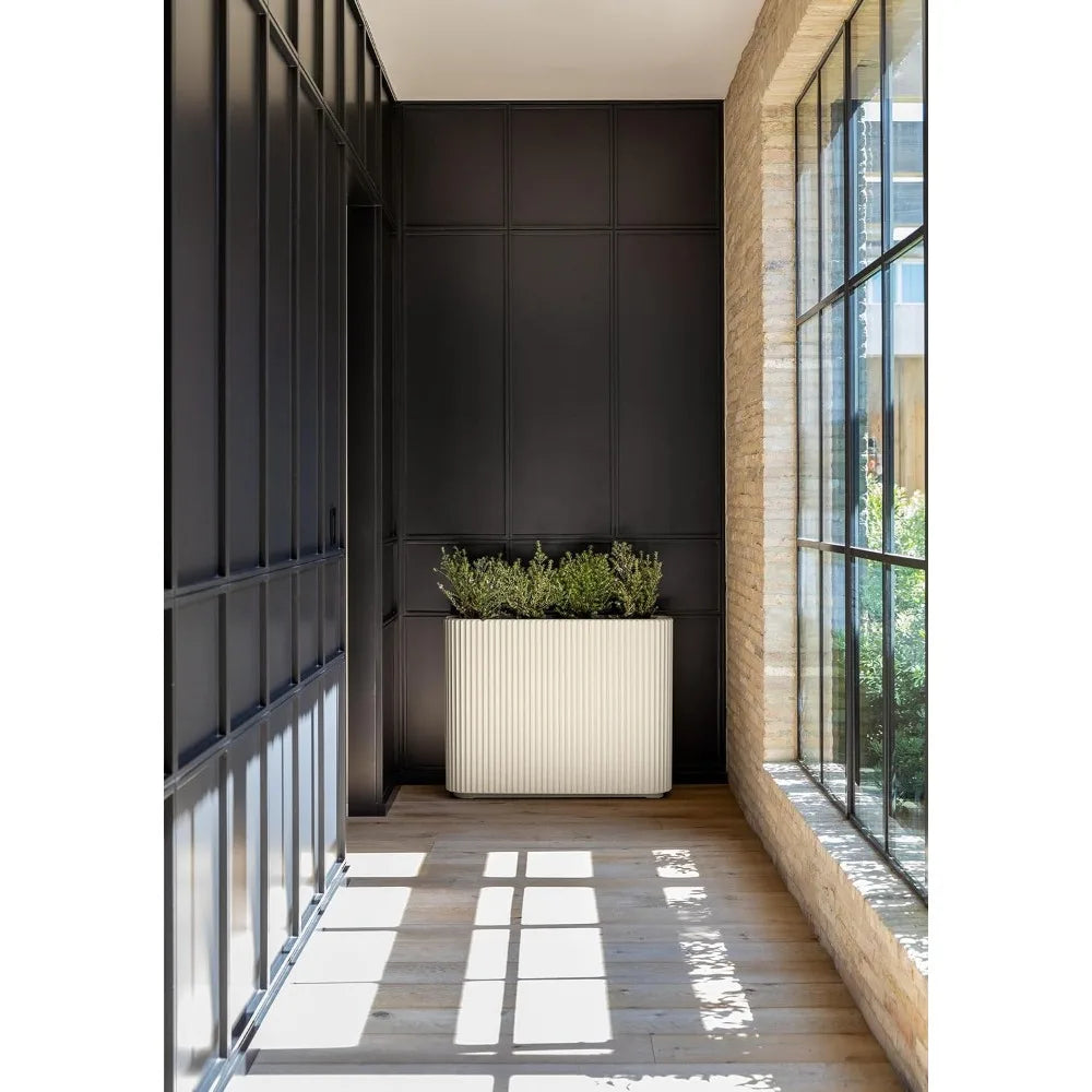 Outdoor Planter - Durable Plastic-Stone Blend