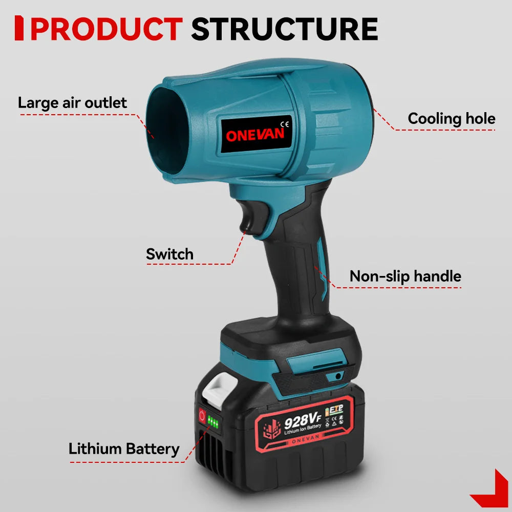 2000W 200M/S Brushless Electric Turbo Fan Cordless