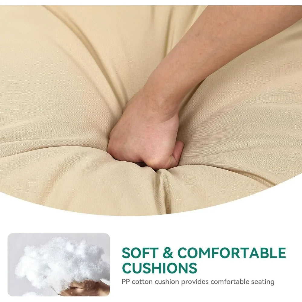 Outdoor Rocking Egg Chair with Cushioned Comfort, 250lb Capacity, Anti-Slip