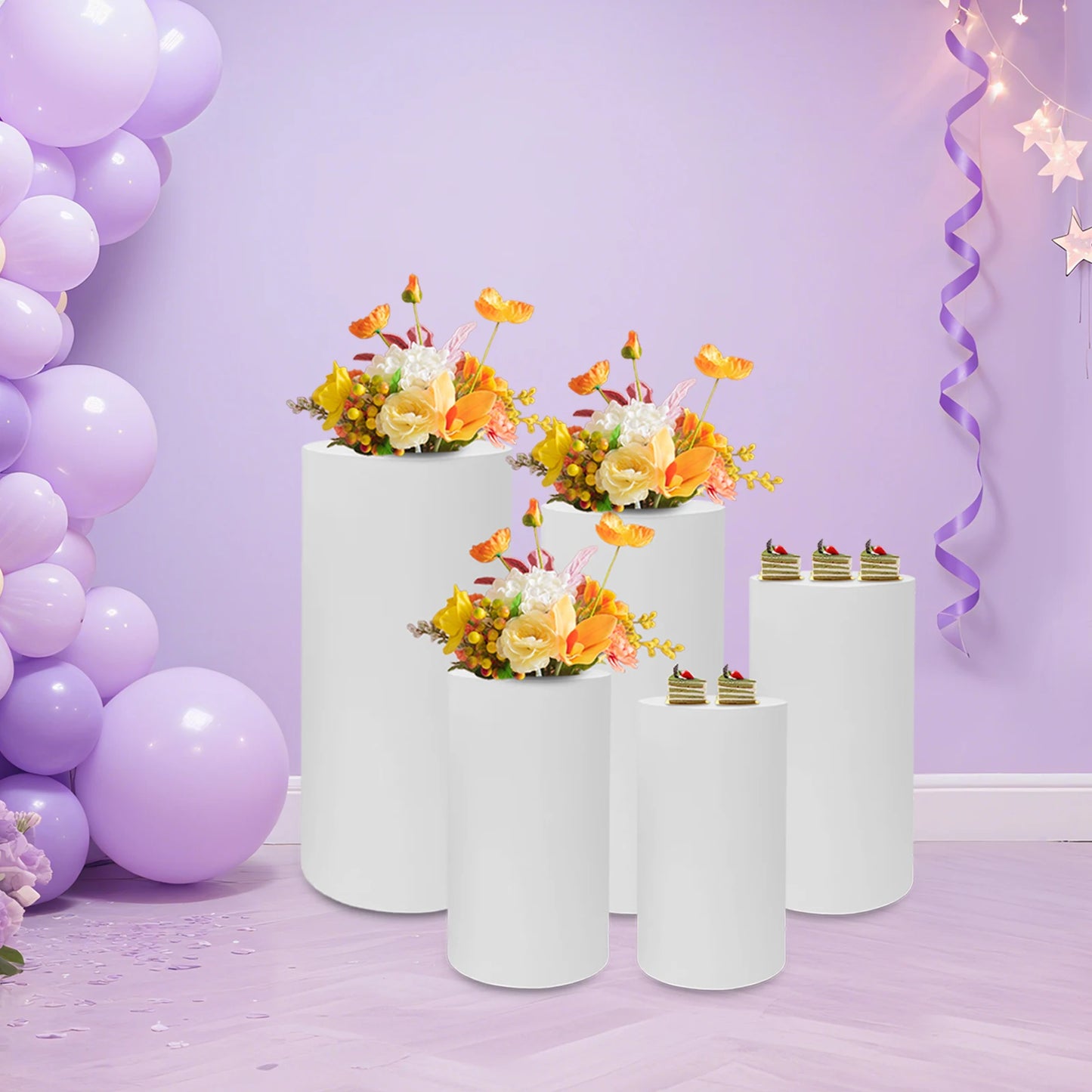 5Pcs Cylindrical Dessert Display Stands