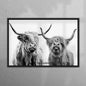 Scottish Highland Cow & Calf Canvas Art Print