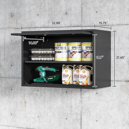 Secure Metal Wall Cabinet with Locking Door and Adjustable Shelf