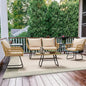 7 Pieces Patio Furniture Set, Sectional Sofa Couch with Table and Cushions for Porch