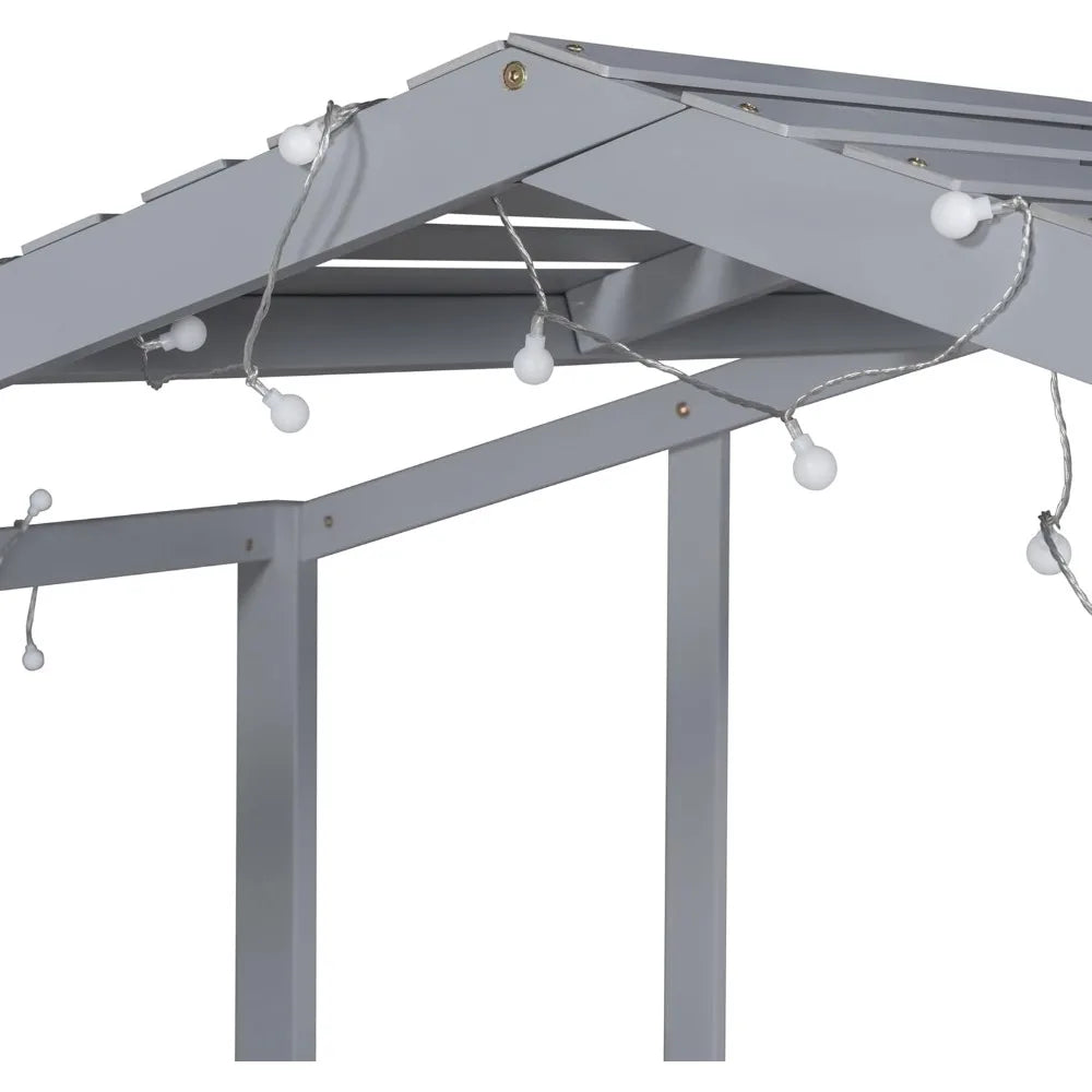 Kids House Loft Bed with Slide, Twin Size