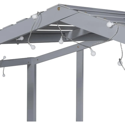 Kids House Loft Bed with Slide, Twin Size