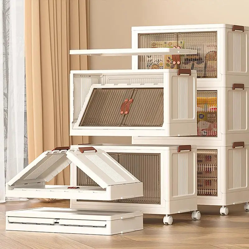Stackable Foldable Storage Cabinet on wheels