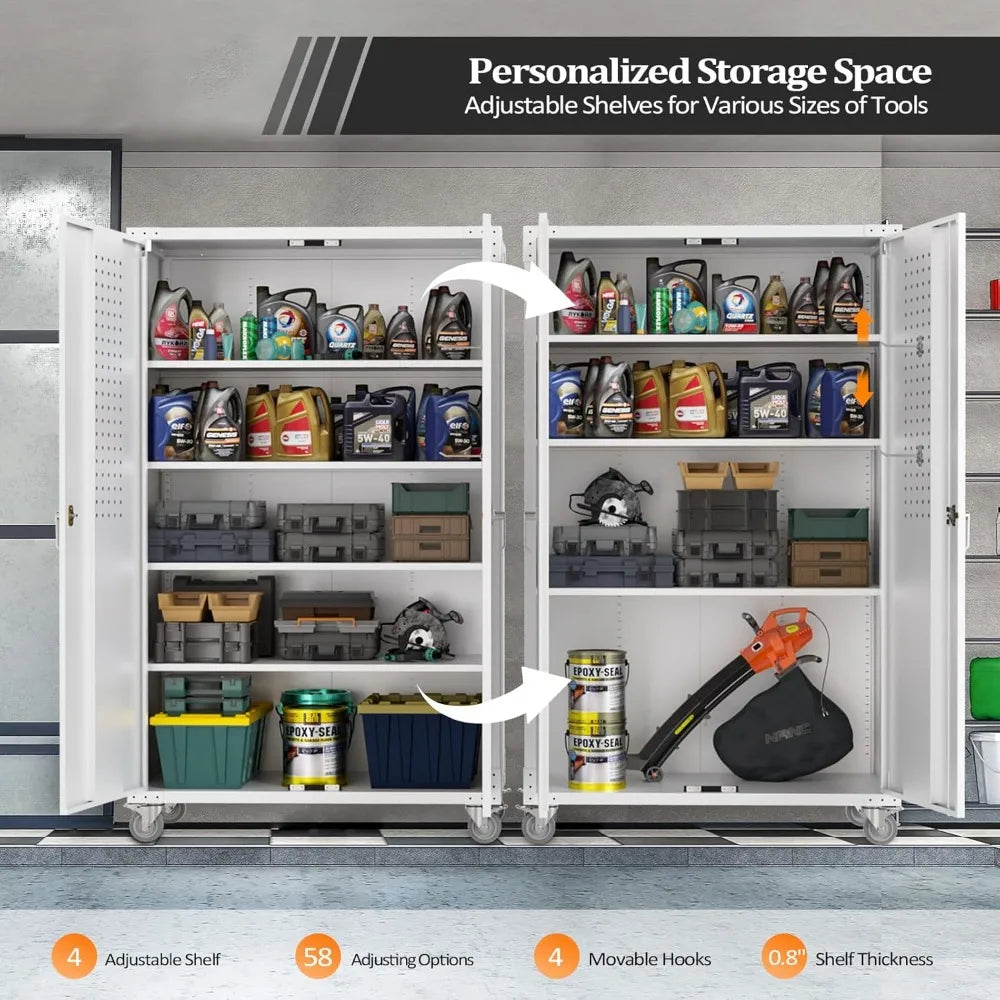 Wide & Deep Garage Storage Cabinet, Metal
