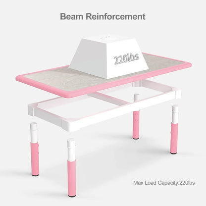 Kids Table and 4 Chairs Set, Height Adjustable