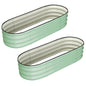 2 Pcs 4.5x2x1ft Oval Raised Garden Bed, Galvanized Raised Beds