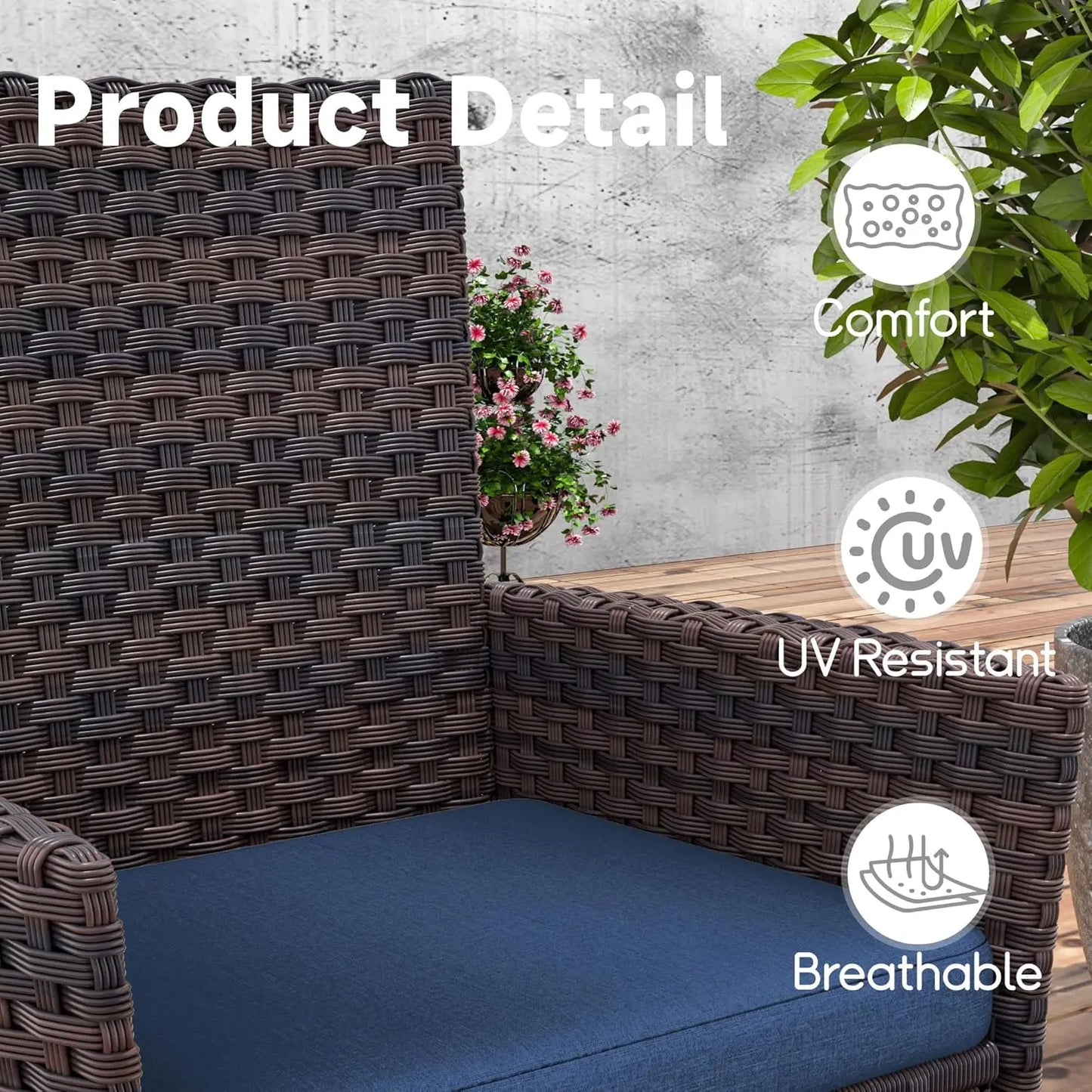 10 Piece Outdoor Dining Set, Rattan 8 Chairs,Patio Dining Table and Chairs w/Cushions