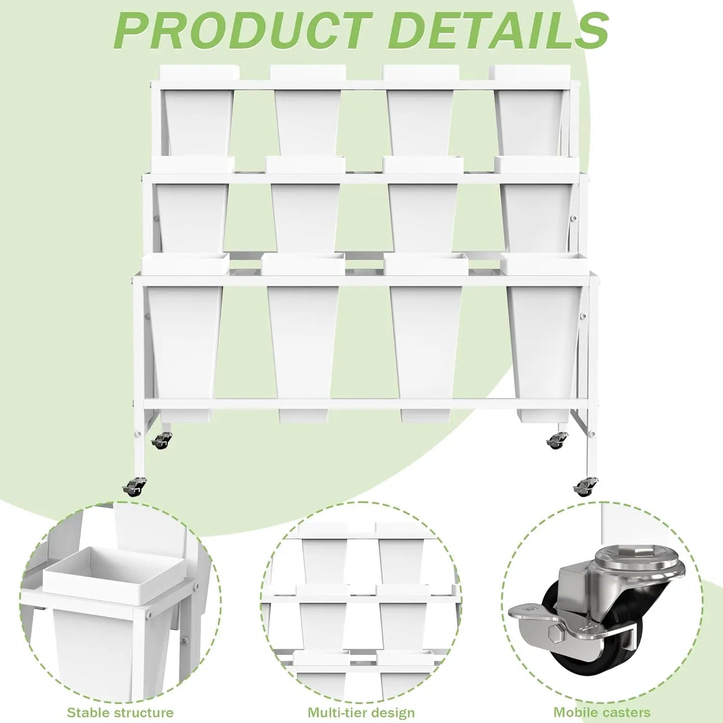 Flower Display Stand with 12 Buckets
