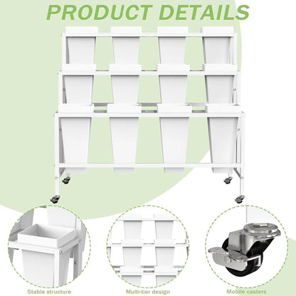 Flower Display Stand with 12 Buckets