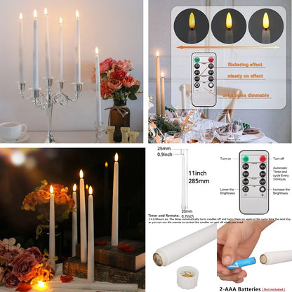 LED Flameless Taper Candles 6.5/11" Battery Operated