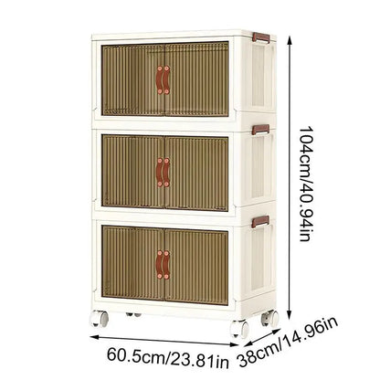 Stackable Foldable Storage Cabinet on wheels