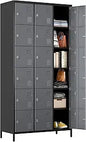 Metal Locker, 72" Employee Lockers with 15 Doors