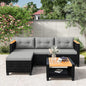 All-Weather PE Rattan Outdoor Sectional Sofa Set with Storage Table and Cushions