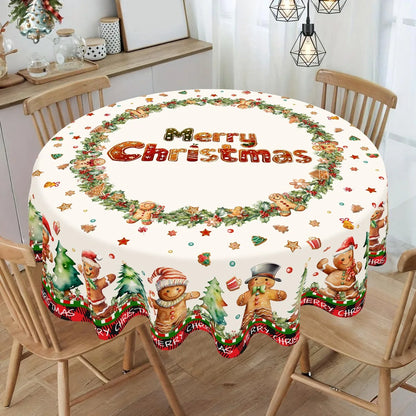 Christmas Gingerbread Tablecloth Polyester