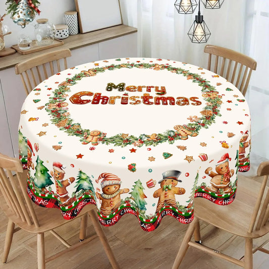 Christmas Gingerbread Tablecloth Polyester