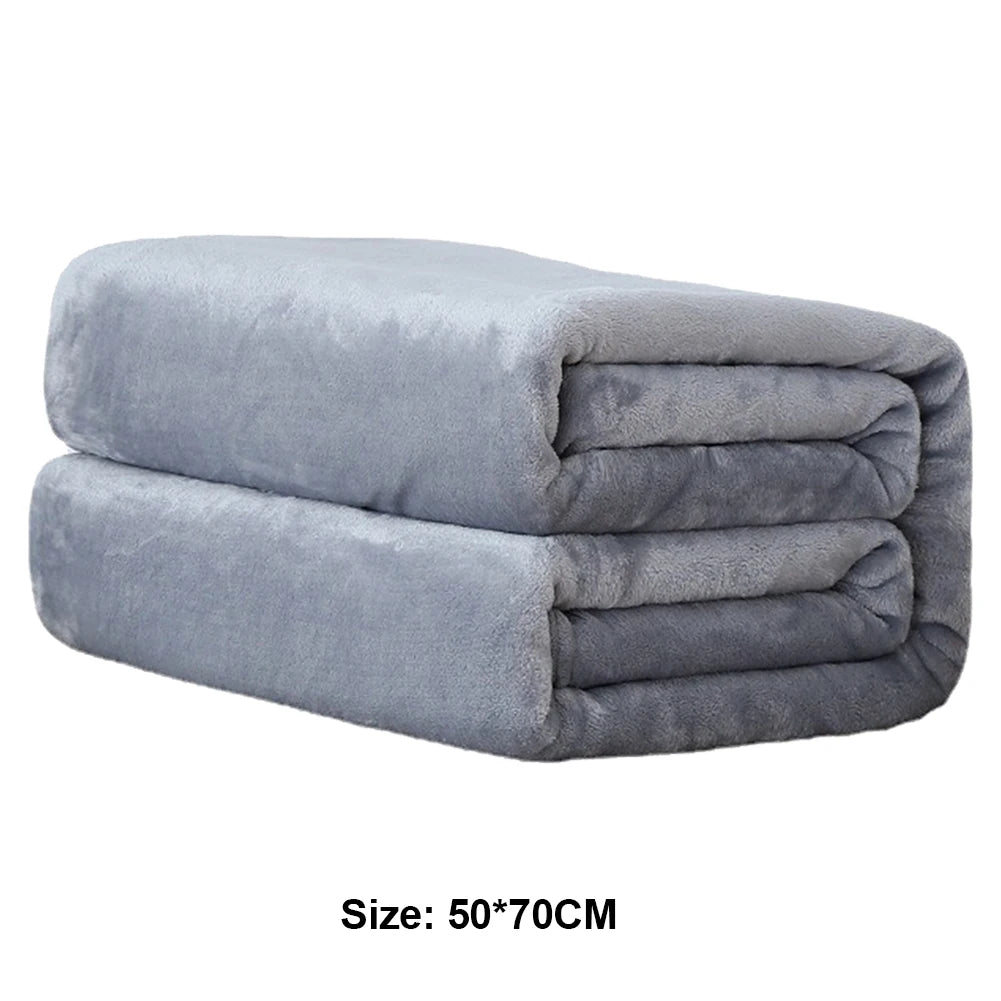 1-10PCS Flannel Fleece Blanket Winter Cozy Soft Blankets