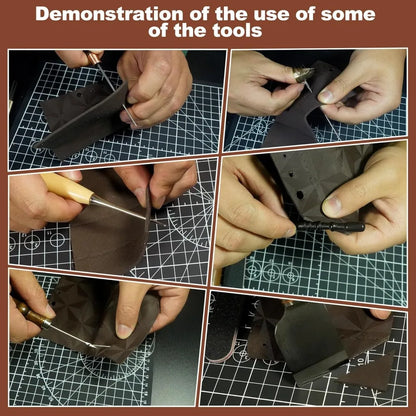 DIY Leatherworking Craft Kit: 588 Pieces with 52 Stamps, 15 Wax Threads,