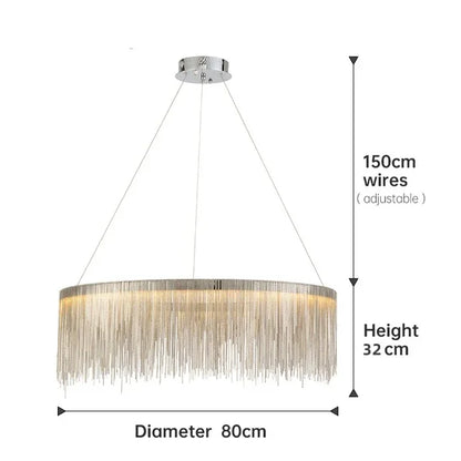 Led Ceiling Chandelier Gold Chains with Remote