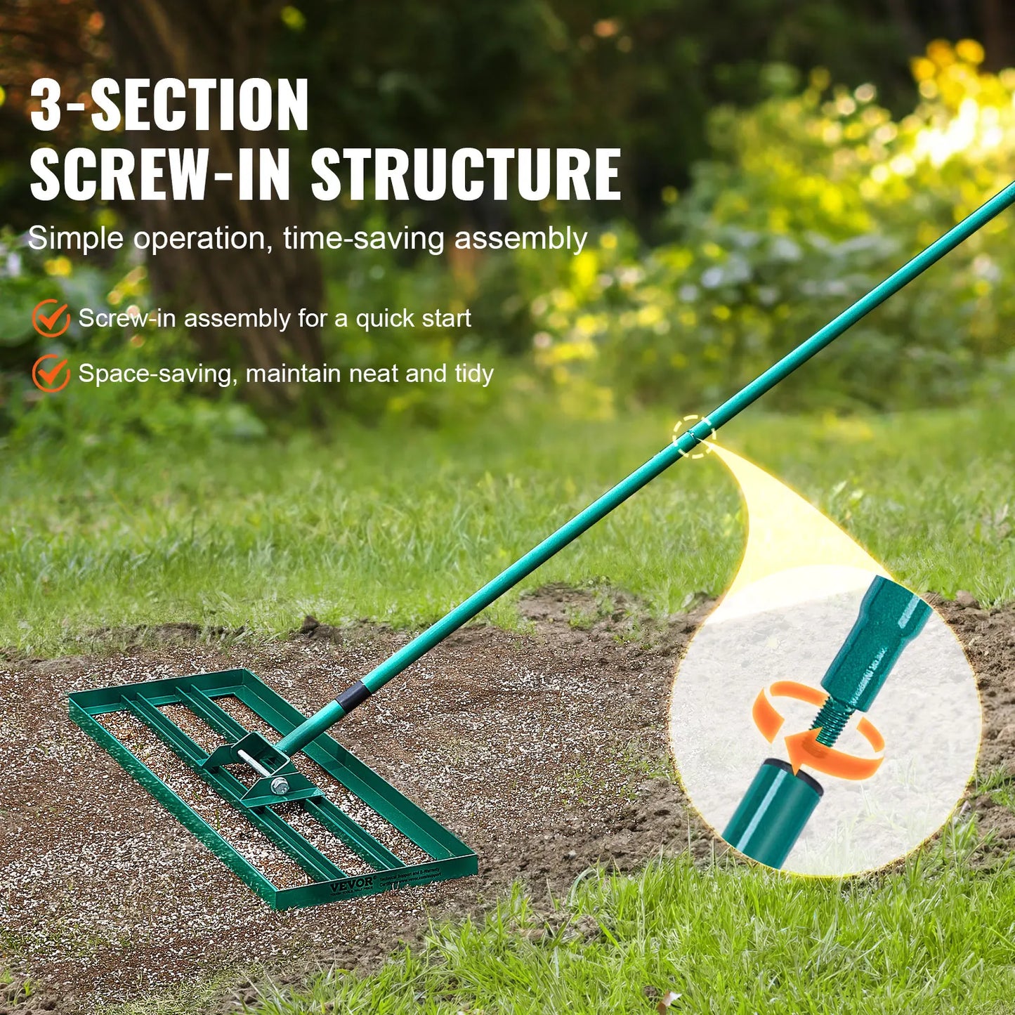 Lawn Leveling Rake 10x36/10x30/10x48inches Heavy-duty