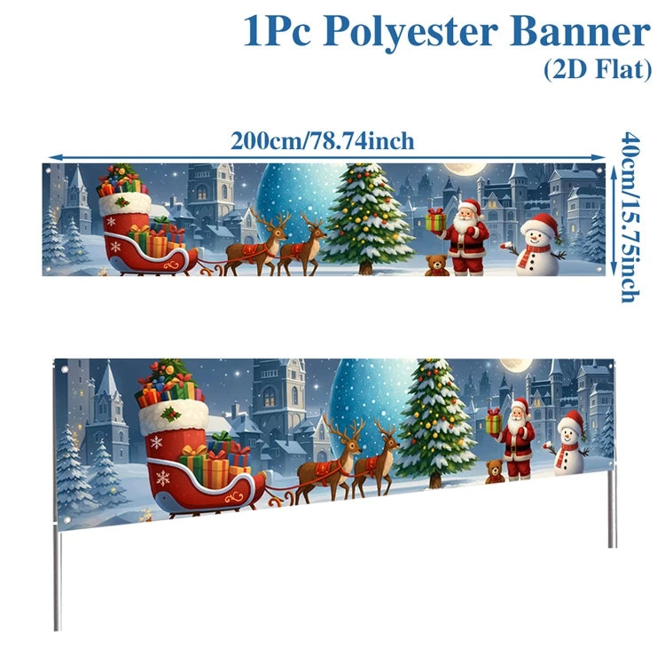 Christmas Outdoor Banner Merry Christmas Decorations